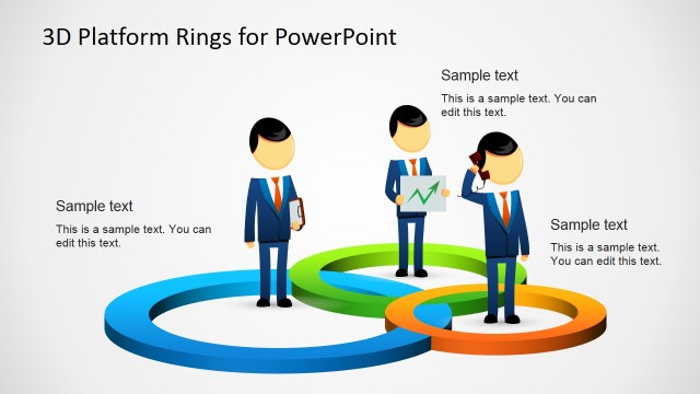 3D Ring Platforms Diagram for PowerPoint