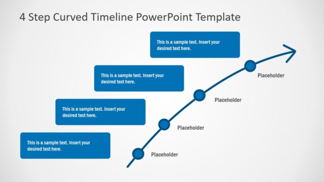 4 Step Curved Timeline Concept for PowerPoint