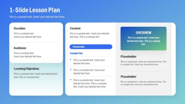 1-Slide Lesson Plan PowerPoint Template