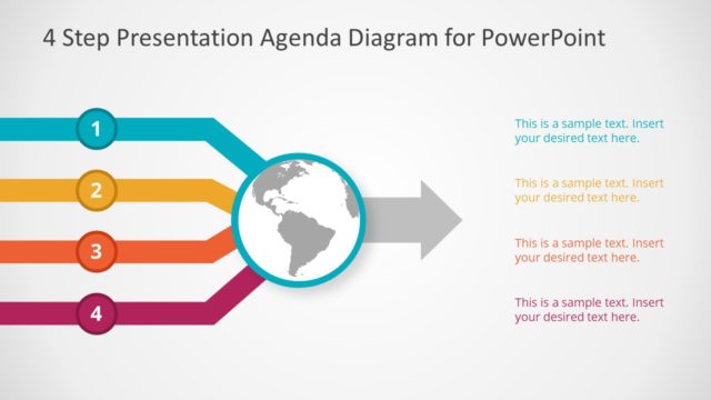 4 Step Presentation Agenda Diagram for PowerPoint