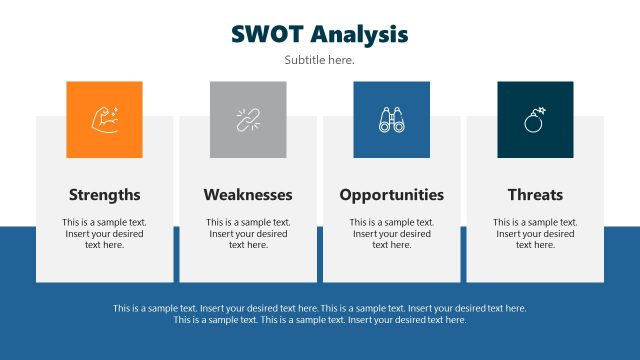 SWOT Analysis Slide with Icons for PowerPoint Presentations
