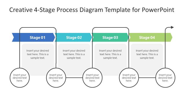 Creative 4-Stage Process Diagram Template for PowerPoint