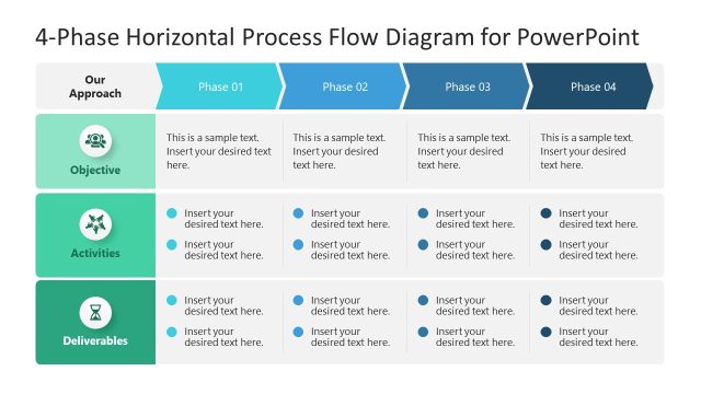 4-Phase Horizontal Process Diagram Template for PowerPoint