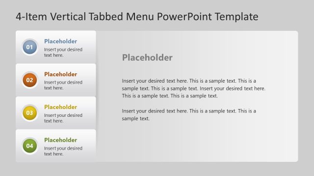4-Item Tabbed Menu PowerPoint Template