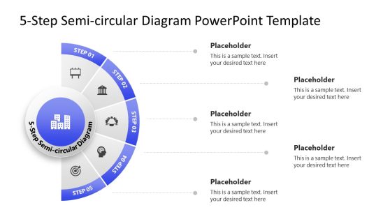 Engaging 5-Step Semi Circular Diagram PPT Template
