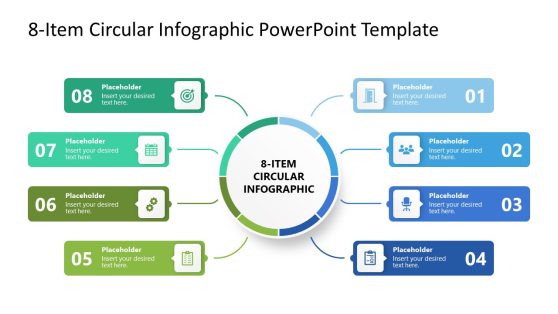 Editable 8-Item Circular Infographic PPT Template