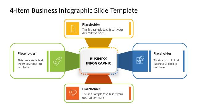 4-Item Business Infographic Slide Template for PowerPoint