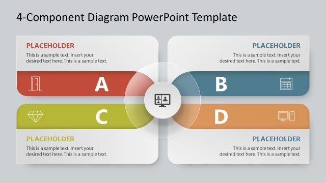 4-Component Diagram PowerPoint Template