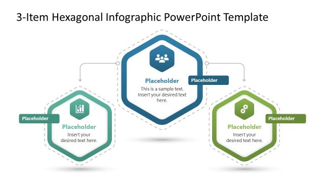 3-Item Hexagonal Infographic PowerPoint Template