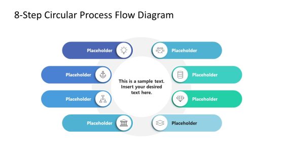 Editable 8-Step Circular Process Flow PowerPoint Slide 