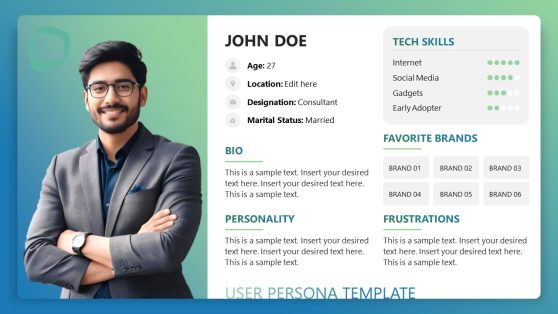 Editable User Persona Template for Presentation