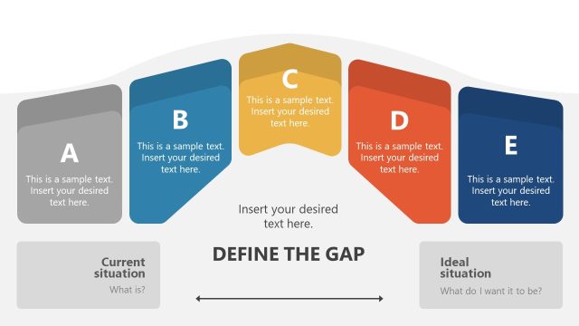 5-Item Bridge Concept Diagram PowerPoint Template