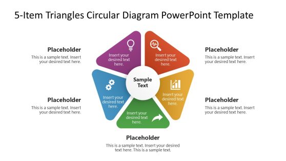 5-Item Triangles Diagram Template