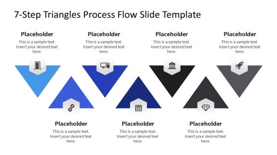 7-Step Triangles Process Flow Template for PowerPoint