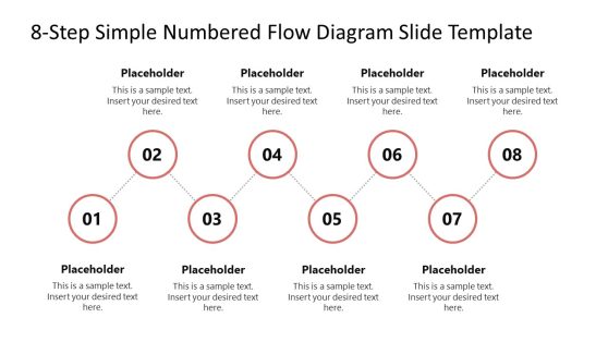 8-Step Simple Numbered Flow Diagram PPT Template