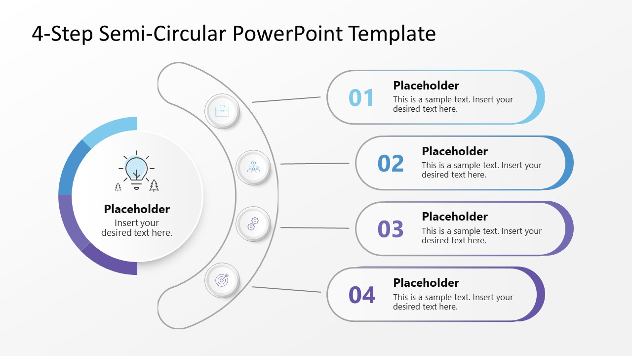 4-Step Semi-Circular PPT Slide Template