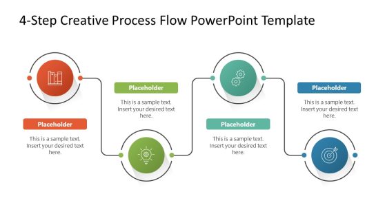 4-Step Creative Process Flow Slide PPT Template