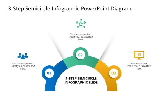 3-Step Semicircle Infographic Diagram 