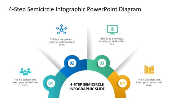 4-Step Semicircle Infographic Presentation Diagram