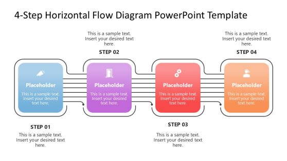 4-Step Horizontal Flow Diagram Presentation Template