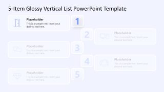 Engaging 5-Item Glossy Vertical List Slide Layout 