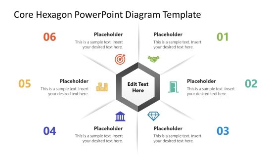 6-Item Core Hexagon Slide Diagram