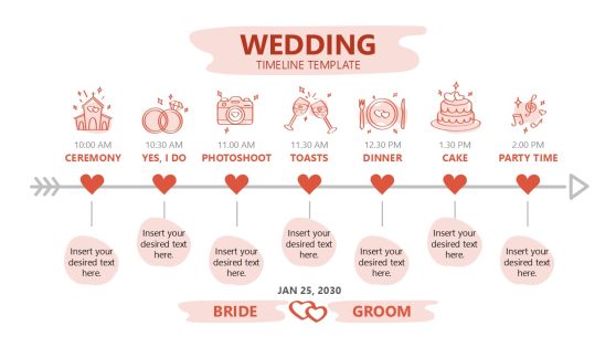 Wedding Timeline PowerPoint Slide