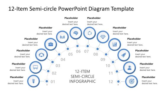 12-Item Semi-circle Infographic Presentation Diagram 
