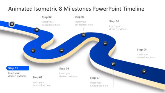 Isometric 8 Milestones Template - Cover Slide