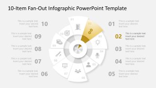 10-Item Fan-Out Infographic Slide with Spotlight Effect 