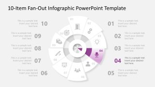 Fan Out Diagram with 10 Segments Template Slide 