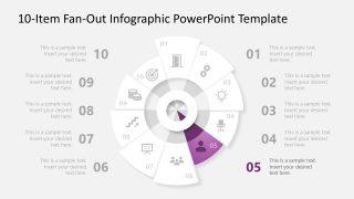 Slide with Color Highlight - 10-Item Fan-Out Infographic Template   