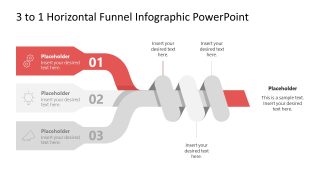 Editable 3-to-1 Horizontal Funnel Infographic PPT Template