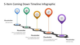 Customizable 5-Item Coming Down Timeline Infographic Template
