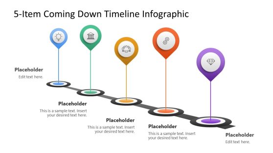 Customizable 5-Item Coming Down Timeline Infographic Template