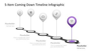Customizable 5-Item Coming Down Timeline PPT Template