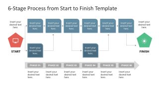 Customizable 6-Stage Process From Start to Finish Slide 