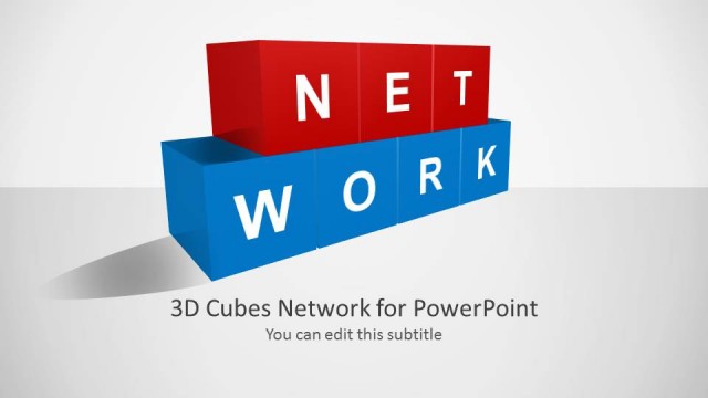3D Cubes Network Template for PowerPoint