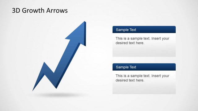 3D Growth Arrows Template for PowerPoint