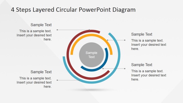 4 Steps Layered Circular PowerPoint Diagram