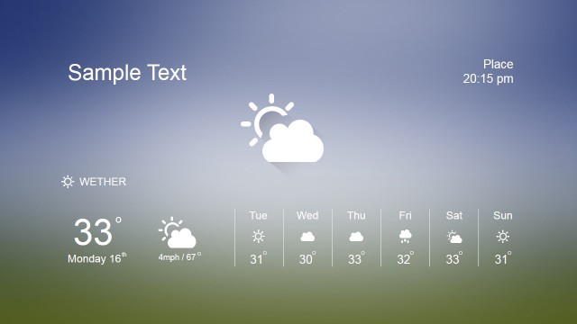 Weather Widget PowerPoint Dashboard