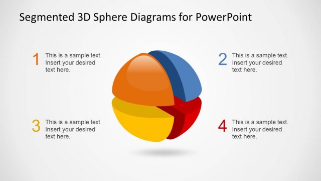 3D Segmented Spheres Diagram Template for PowerPoint