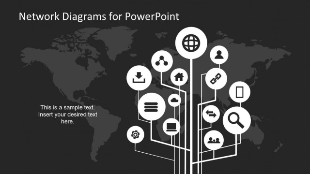 Simple Network Diagrams for PowerPoint Dark Version
