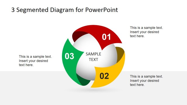 3 Step Spherical Segmented Diagram for PowerPoint