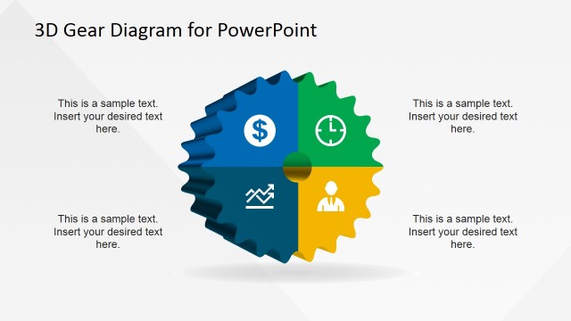 3D Gear Diagram Template for PowerPoint