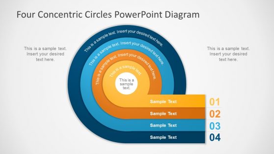 Four Concentric Circles PowerPoint Diagram