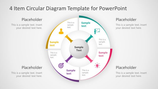 4 Item Circular Diagram Concept for PowerPoint