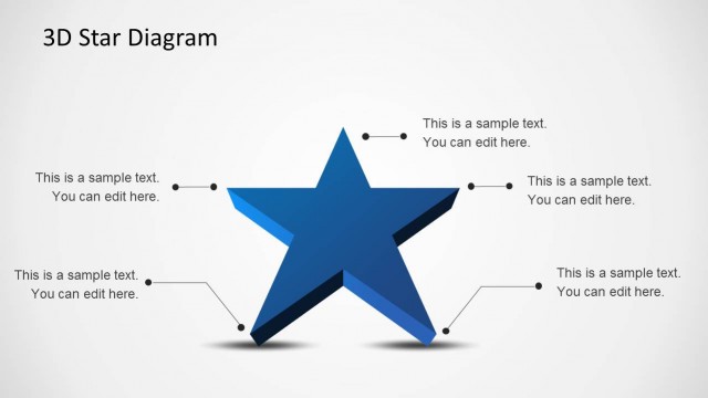 3D Star Diagram Template for PowerPoint