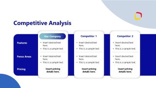 PPT Columns Slide for Competitive Analysis Presentation