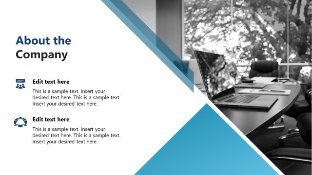 About the Company Slide – Professional Blue Business Template